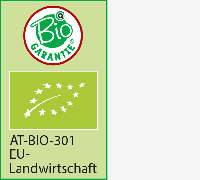 Bio Garantie with EU organic logo and EU-Landwirtschaft