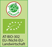 Bio Garantie with EU organic logo and EU-/Nicht-EU-Landwirtschaft