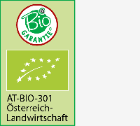 Bio Garantie with EU organic logo and Österreich-Landwirtschaft